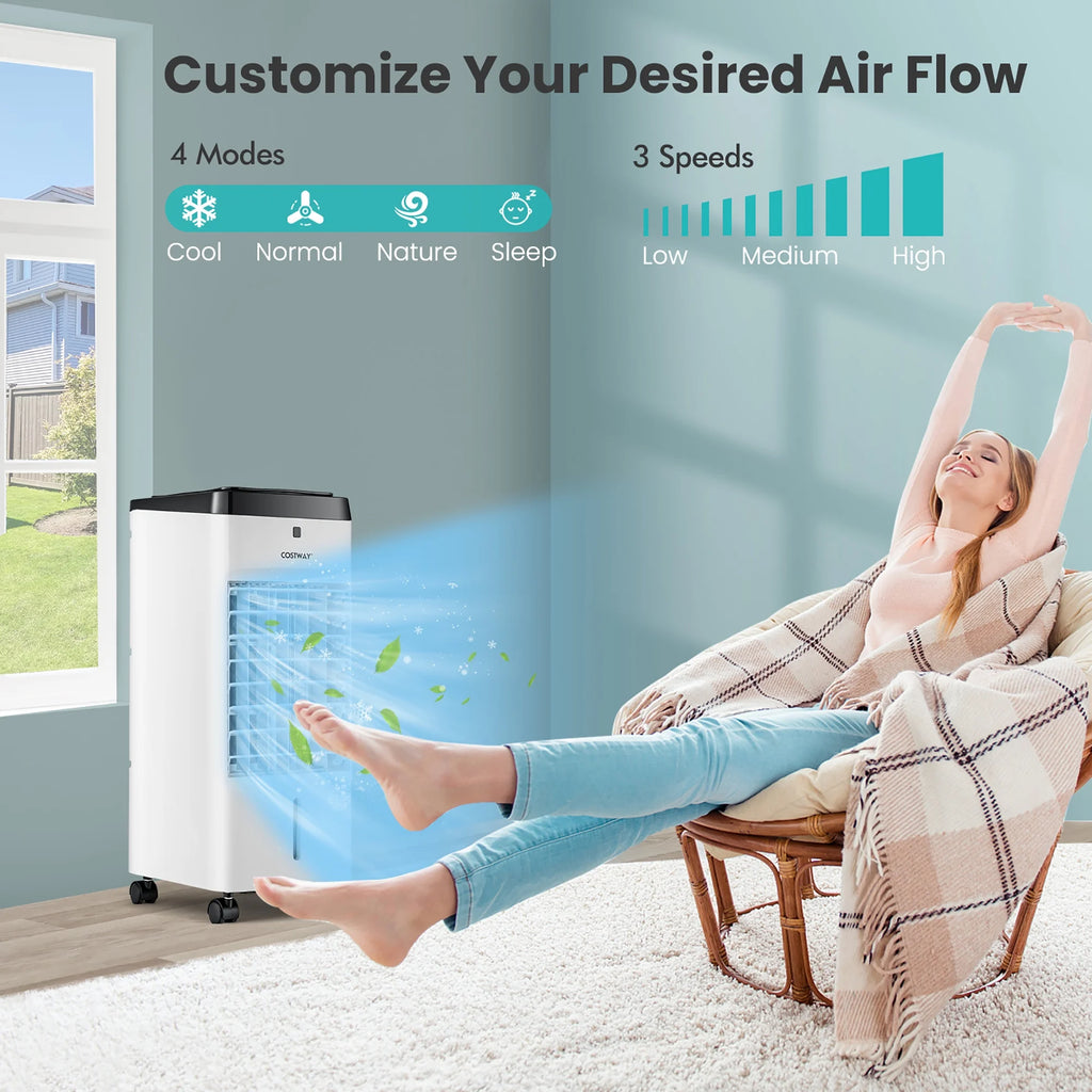 4-in-1 Evaporative Air Cooler with Fan Humidifier K317749
