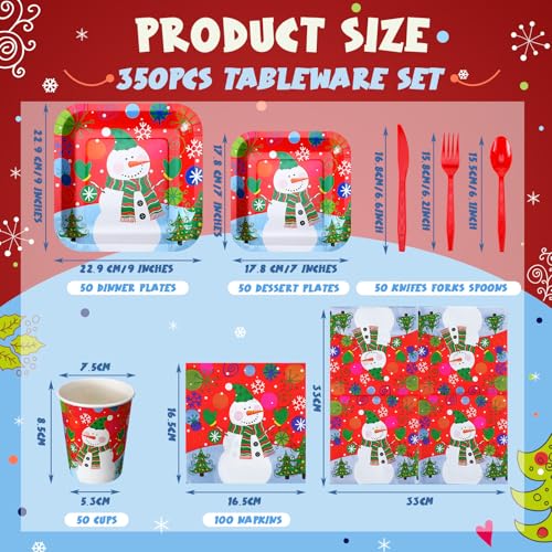 350 Pcs Disposable Paper Plates and Napkins Set Z540
