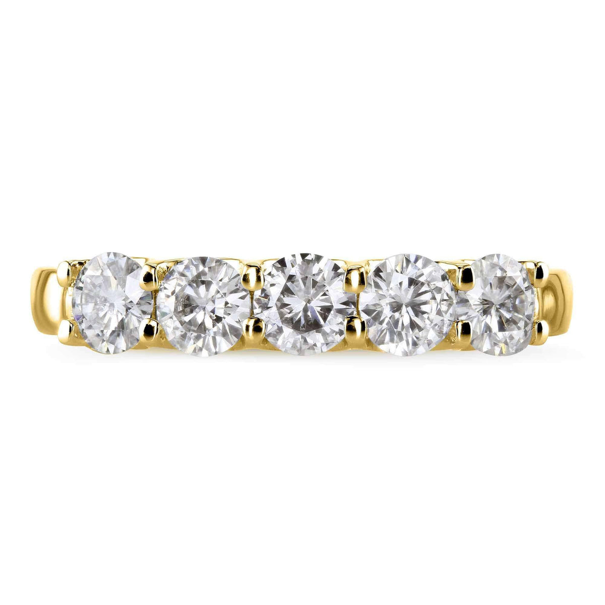 14K Yellow Gold Moissanite Bridal Wedding Band M811