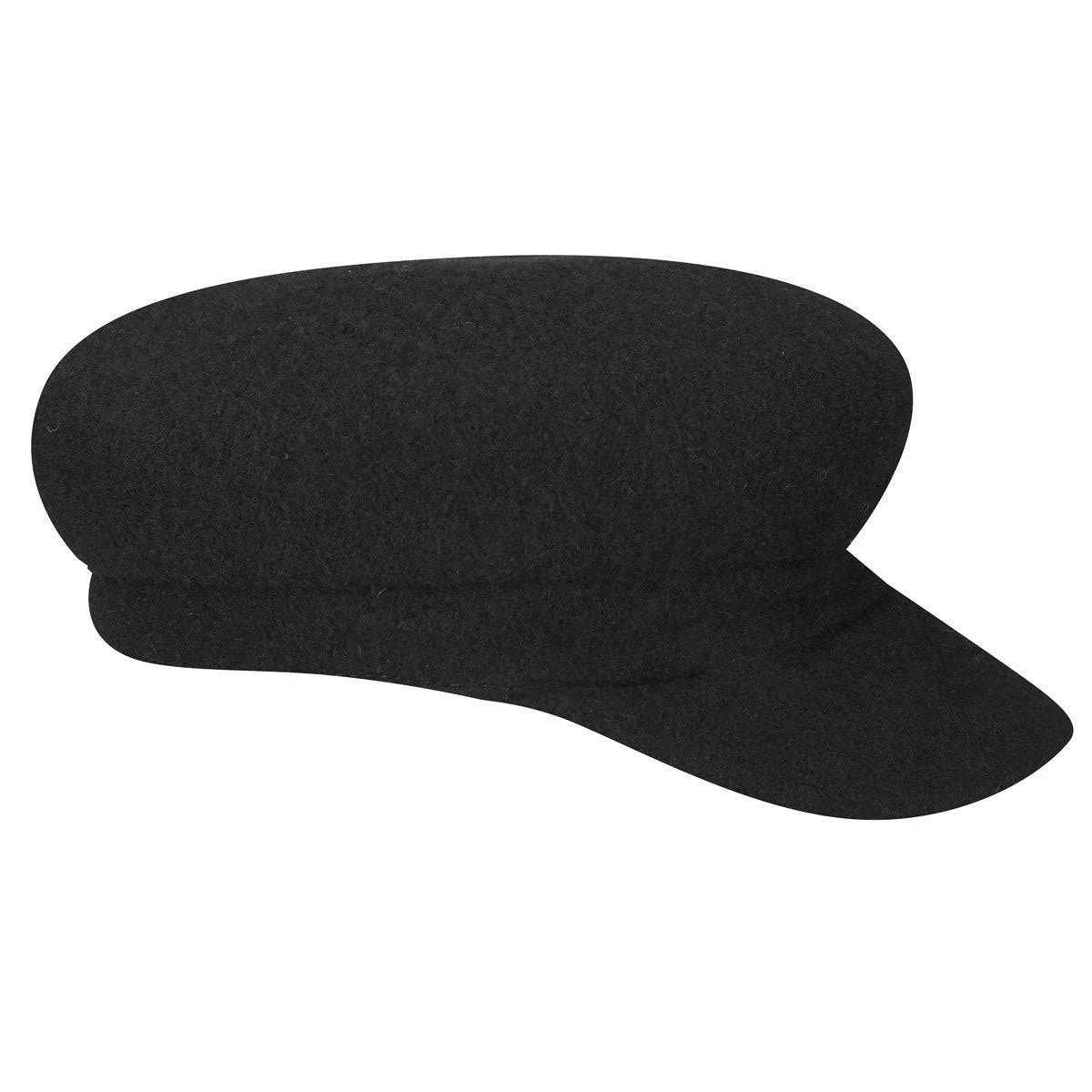 Black Wool Fiddler Cap F1451
