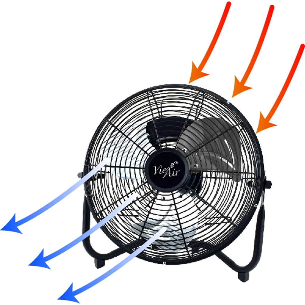 12 High Velocity All Metal Tilting 3 Speed Floor Fan Z136834