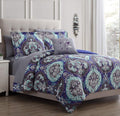8-Piece Reversible Bed in A Bag, Queen, Purple/Grey/Teal Z56889