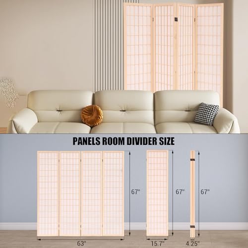 4 Panel Wooden Room Divider Screen Q391346
