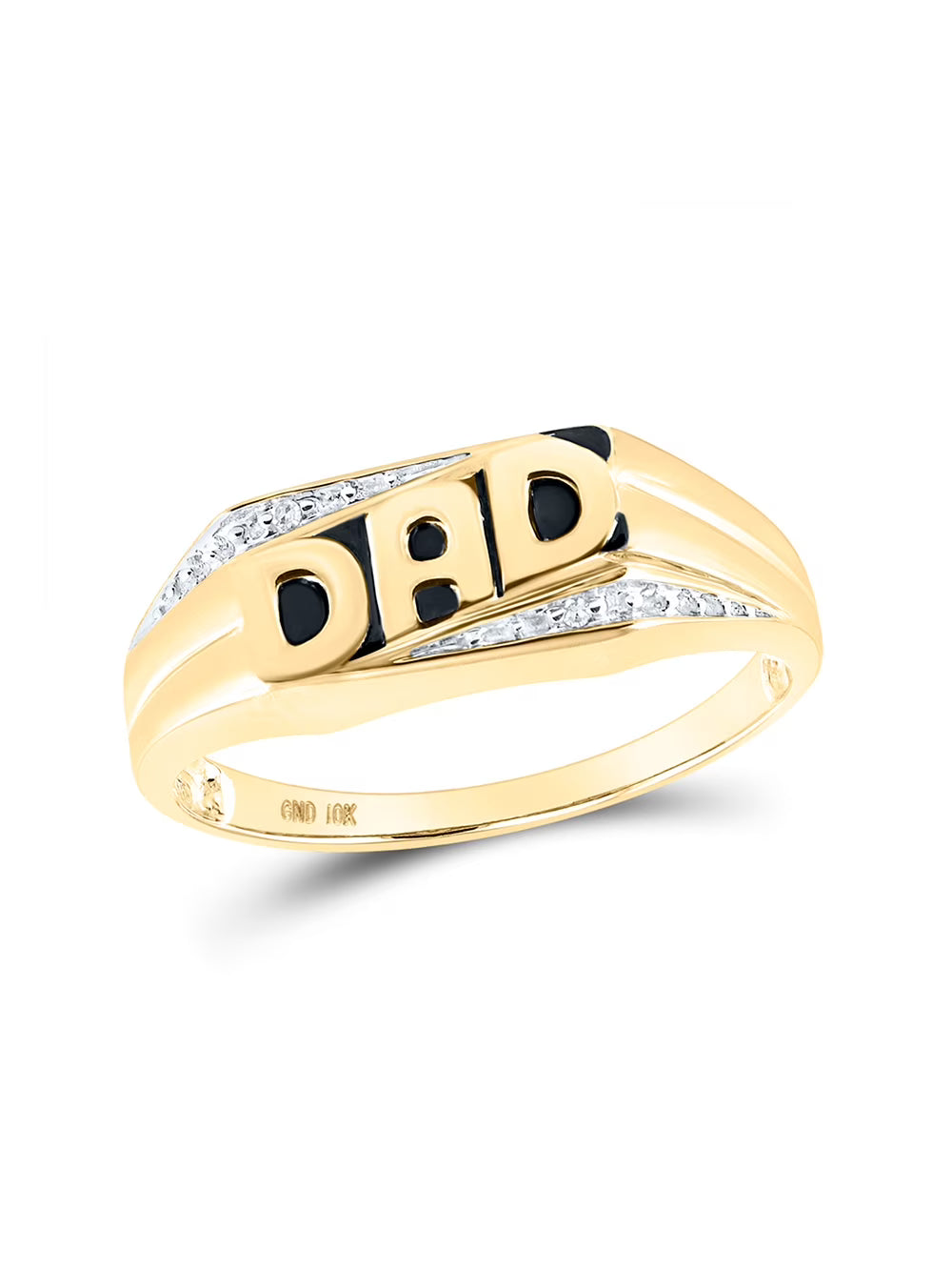 10kt Yellow Gold Mens Round Diamond Dad Father Ring K8812