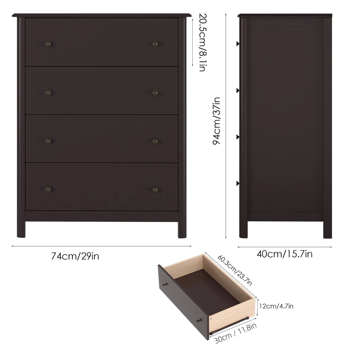 White 4 Drawer Dresser Z59844