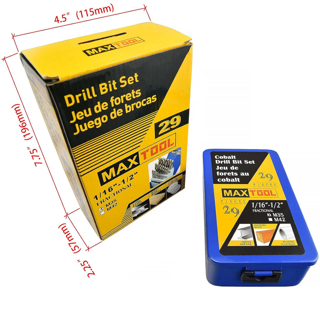 29 Piece Cobalt HSS M35 Twist Drill Bit Set B94303