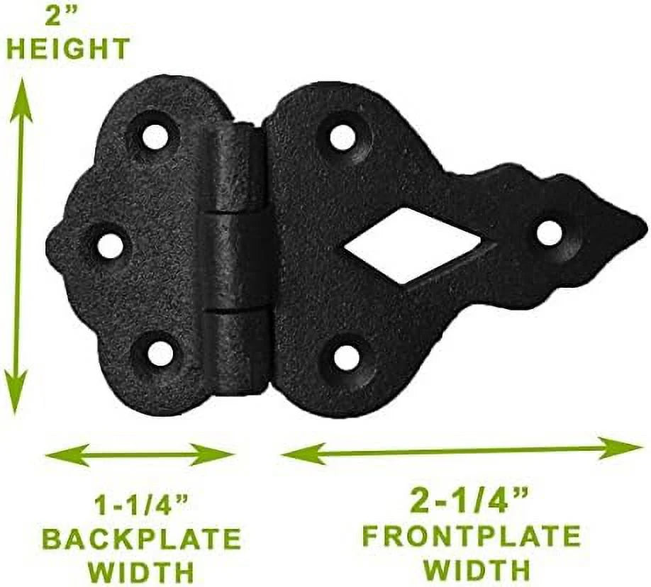 Black Wrought Iron Cabinet Hinge 3/8 In Offset Pack Of 2 U386
