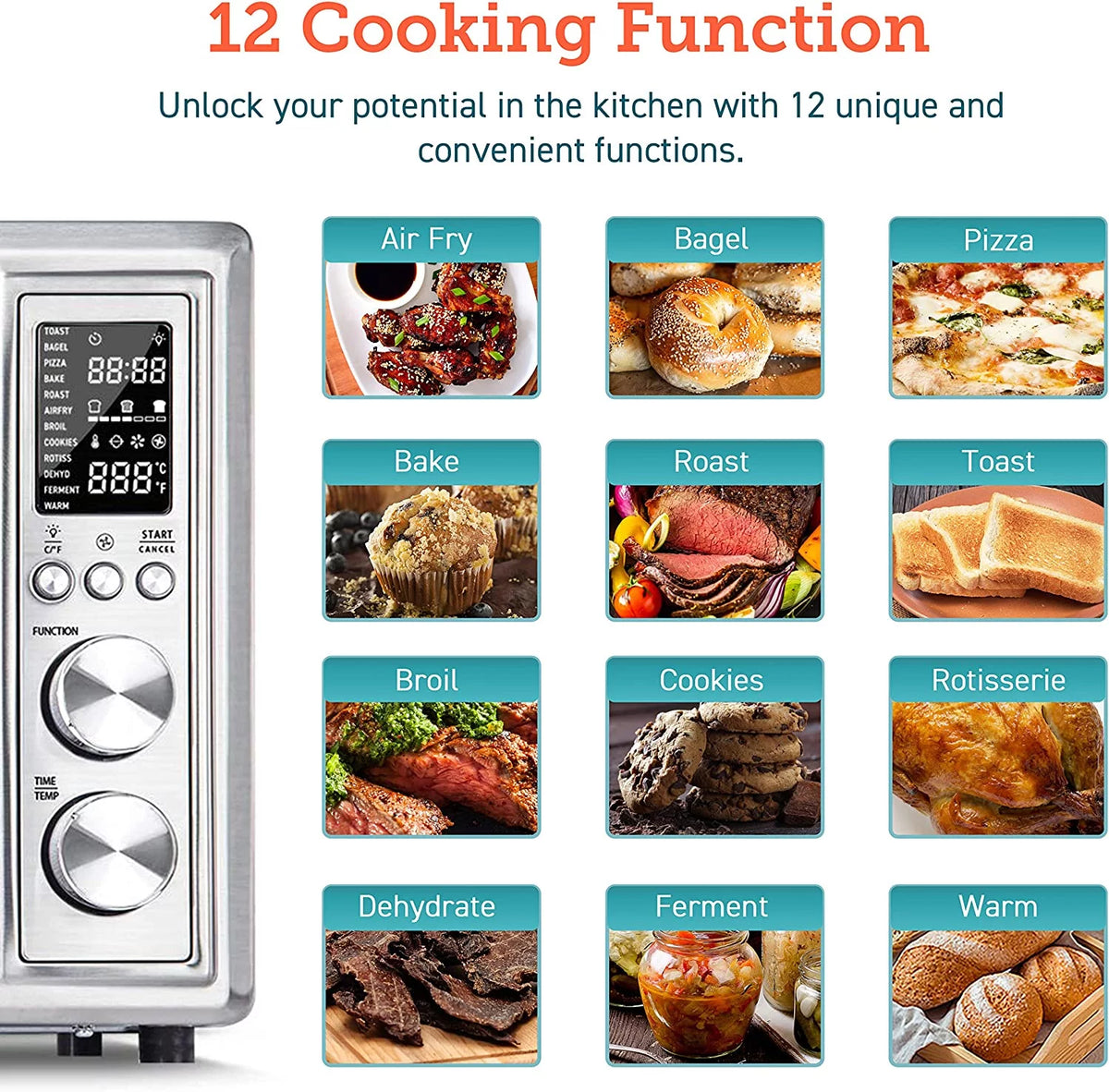 12-in-1 Convection Air Fryer Toaster Oven E388