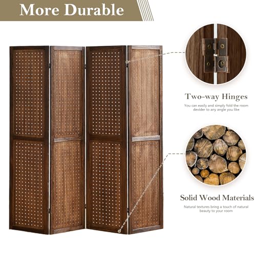 5.6Ft Wooden Pegboard Room Divider X87818