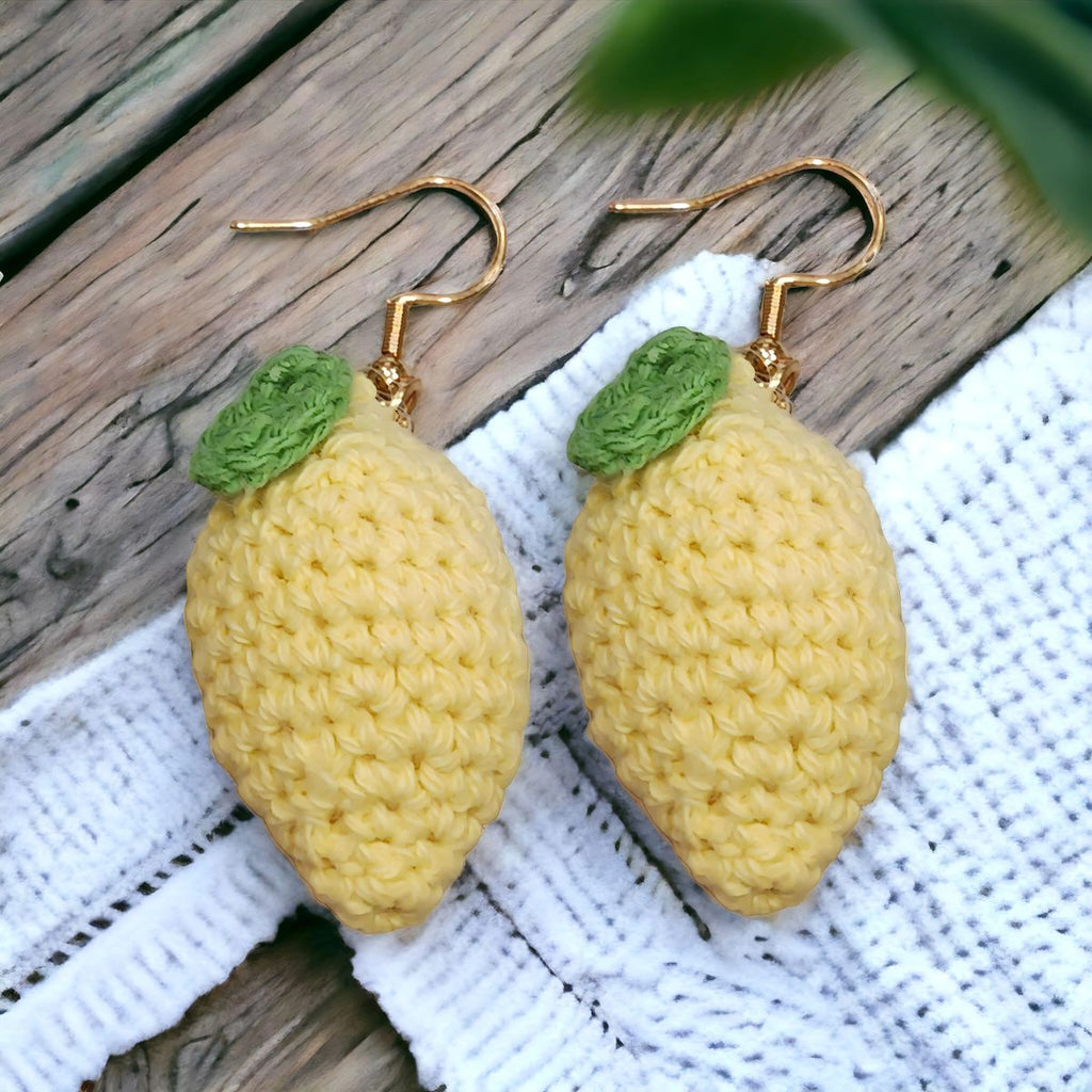 Blue Crocheted Lemon Drops Earrings T886