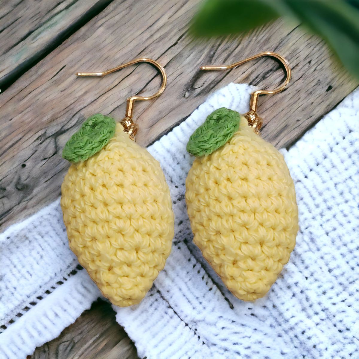 Blue Crocheted Lemon Drops Earrings T886