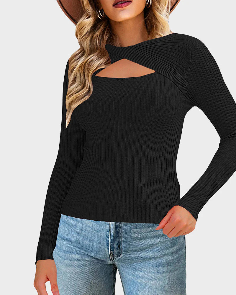 Cutout Knit Sweater N399575