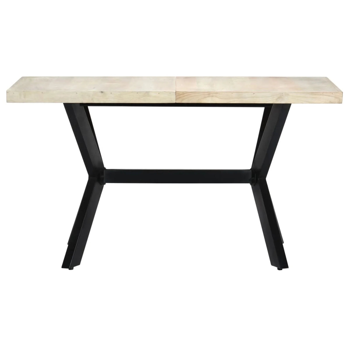 Modern Dining Table Mango Wood Tabletop Steel Frame 55.1 Inches Z73039