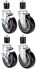 Set of 4 Expanding Stem Casters with and Without Brakes M7799