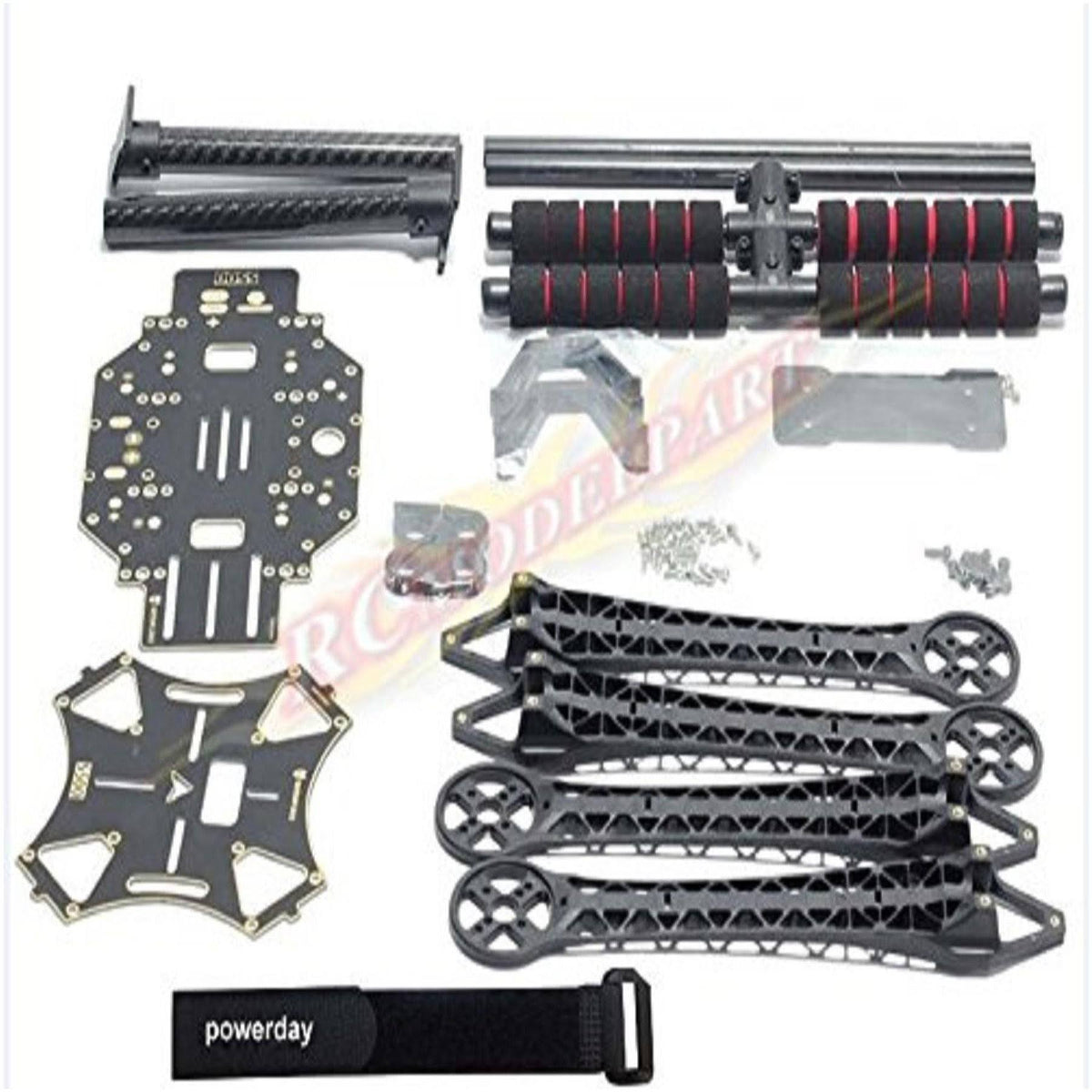 Quadcopter Fuselage Frame Kit PCB Version with Carbon Fiber Landing Gear Skid E65820