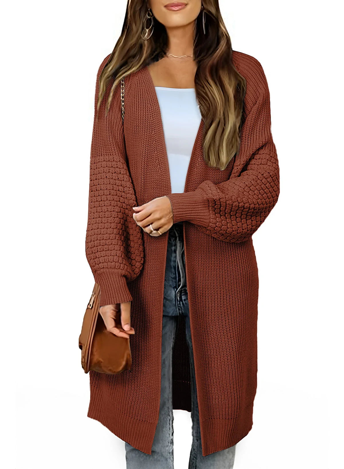 Oversized Cable Knit Cardigan X319