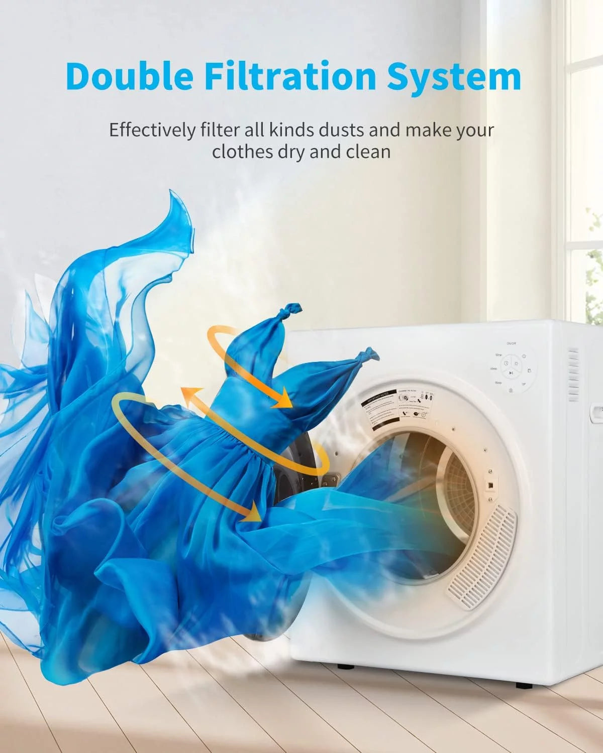 White 13lbs Portable Clothes Dryer with Stainless Steel Tub U710997