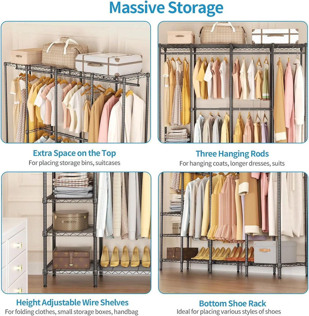 Freestanding Portable Wardrobe Closet Organizer S1304