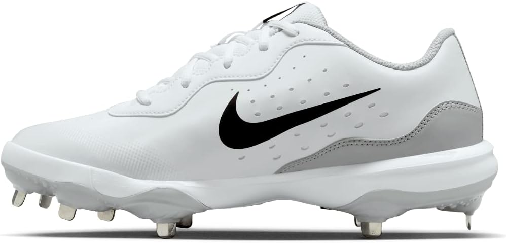 White Gray Size 8 Medium Baseball Cleats N26224