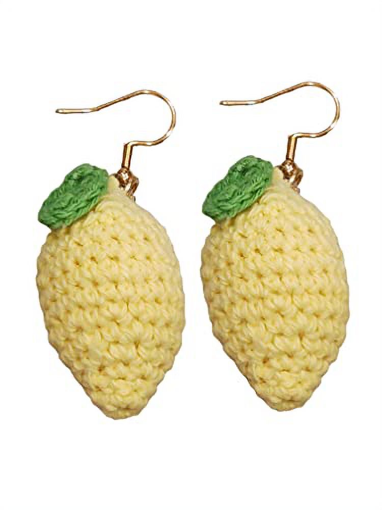 Blue Crocheted Lemon Drops Earrings T886