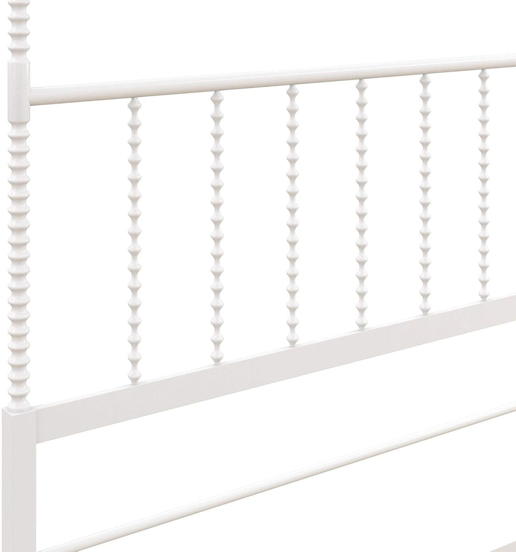 White Twin Size Metal Canopy Bed Frame O170534