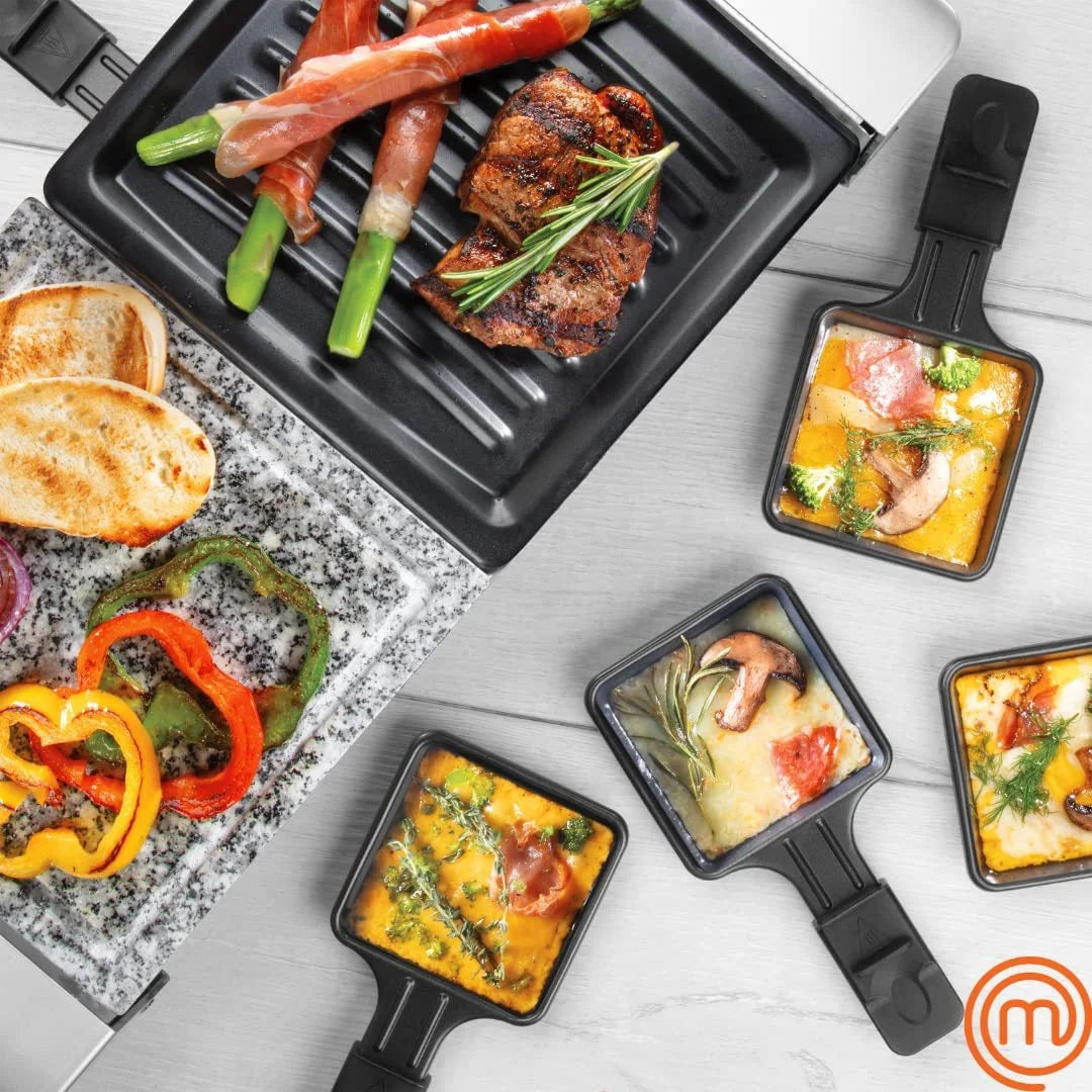 Raclette Table Grill with Non-stick Grilling Plate and Cooking Stone, 8 Person Electric Tabletop Cooker, 19" x 8" x 4.5" P661