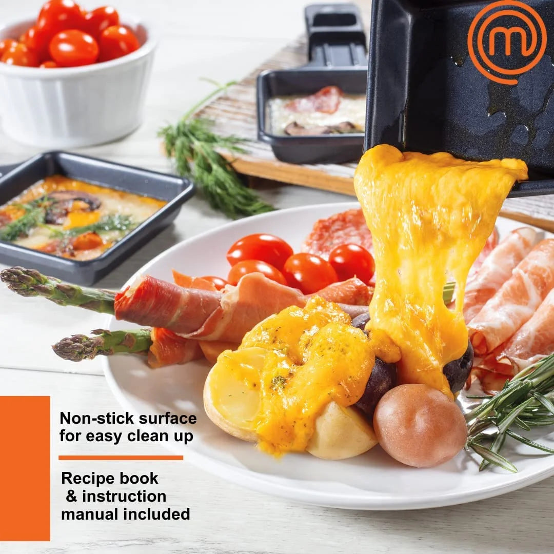 Raclette Table Grill with Non-stick Grilling Plate and Cooking Stone, 8 Person Electric Tabletop Cooker, 19" x 8" x 4.5" P661
