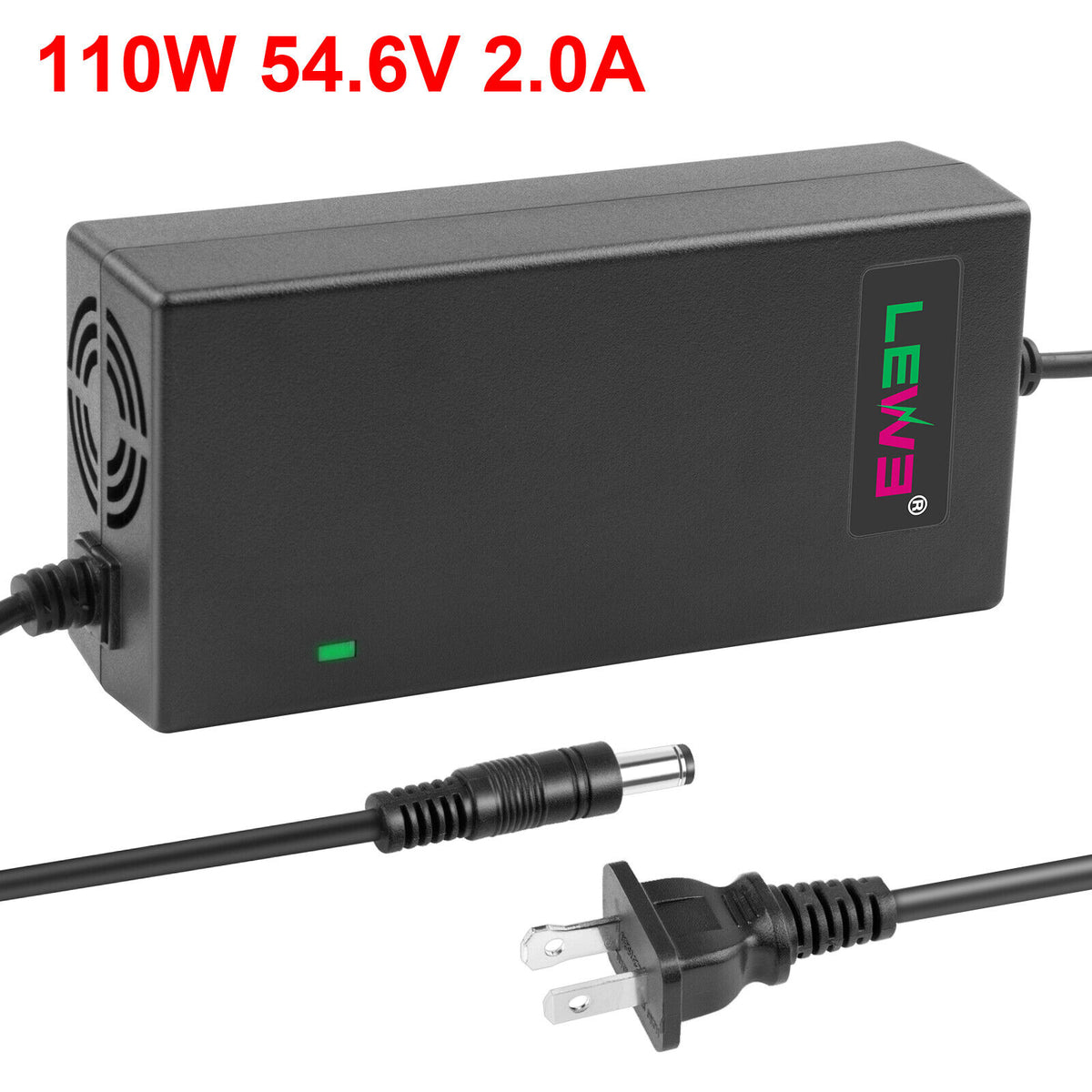 54.6V 2A Power Charger for 48V Electric Bicycles E-bike Lithium Battery N5151