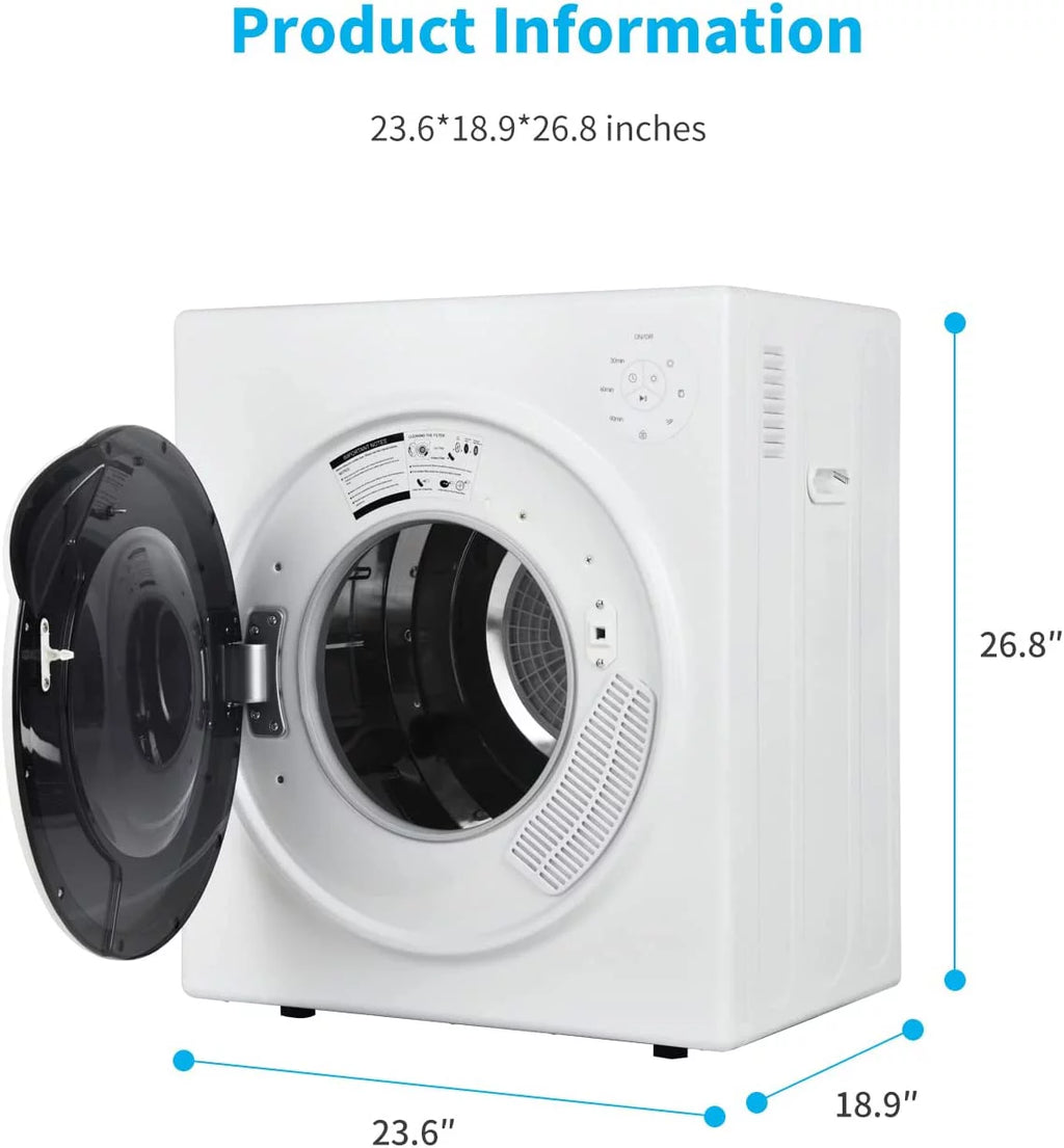 White 13lbs Portable Clothes Dryer with Stainless Steel Tub U710997