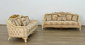 Beige Antique Dark Gold Wood Trim Sofa Set D44298