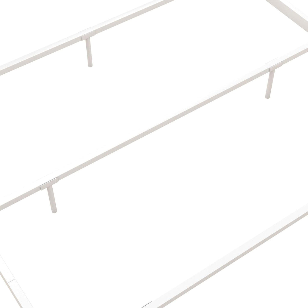White Twin Size Metal Canopy Bed Frame O170534