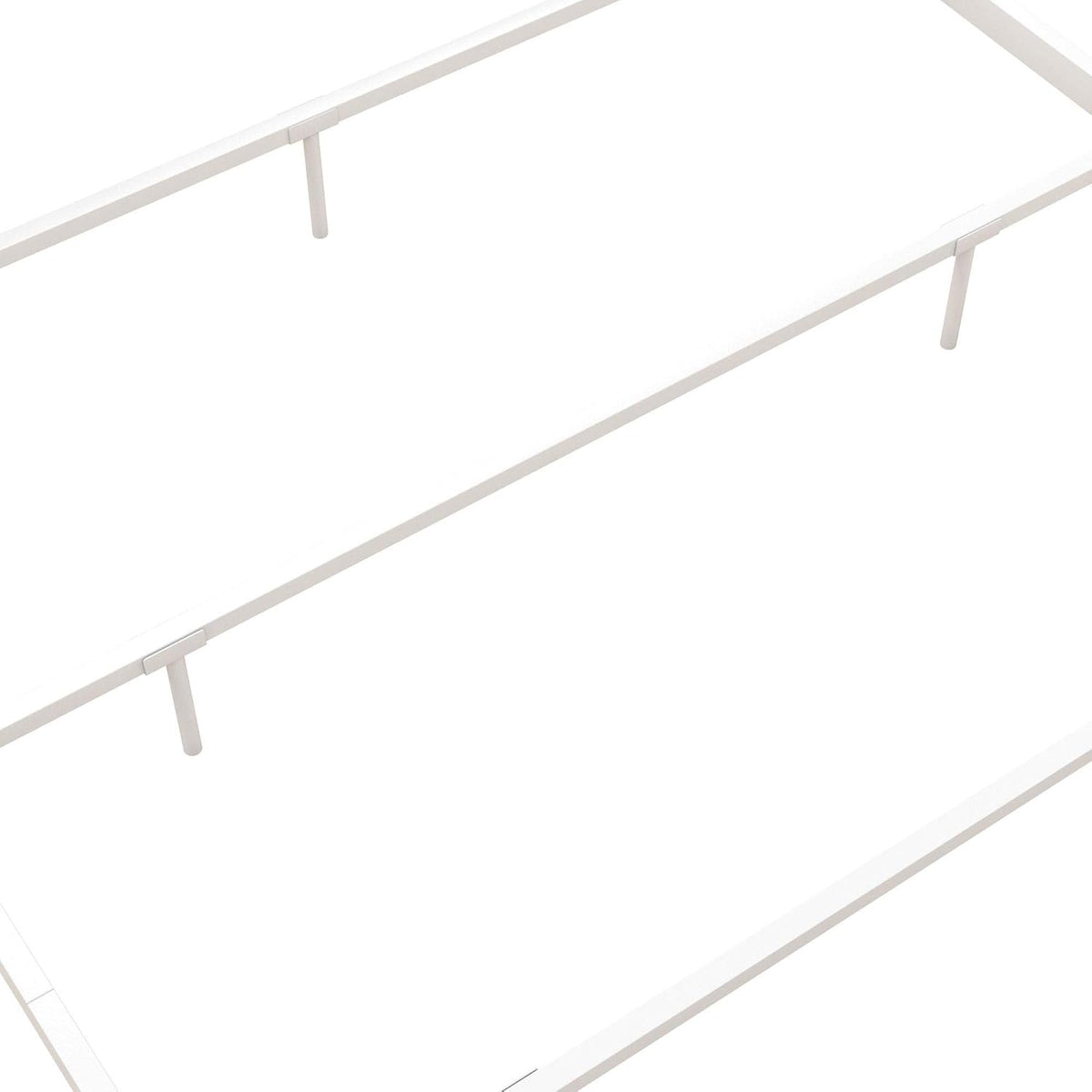 White Twin Size Metal Canopy Bed Frame O170534