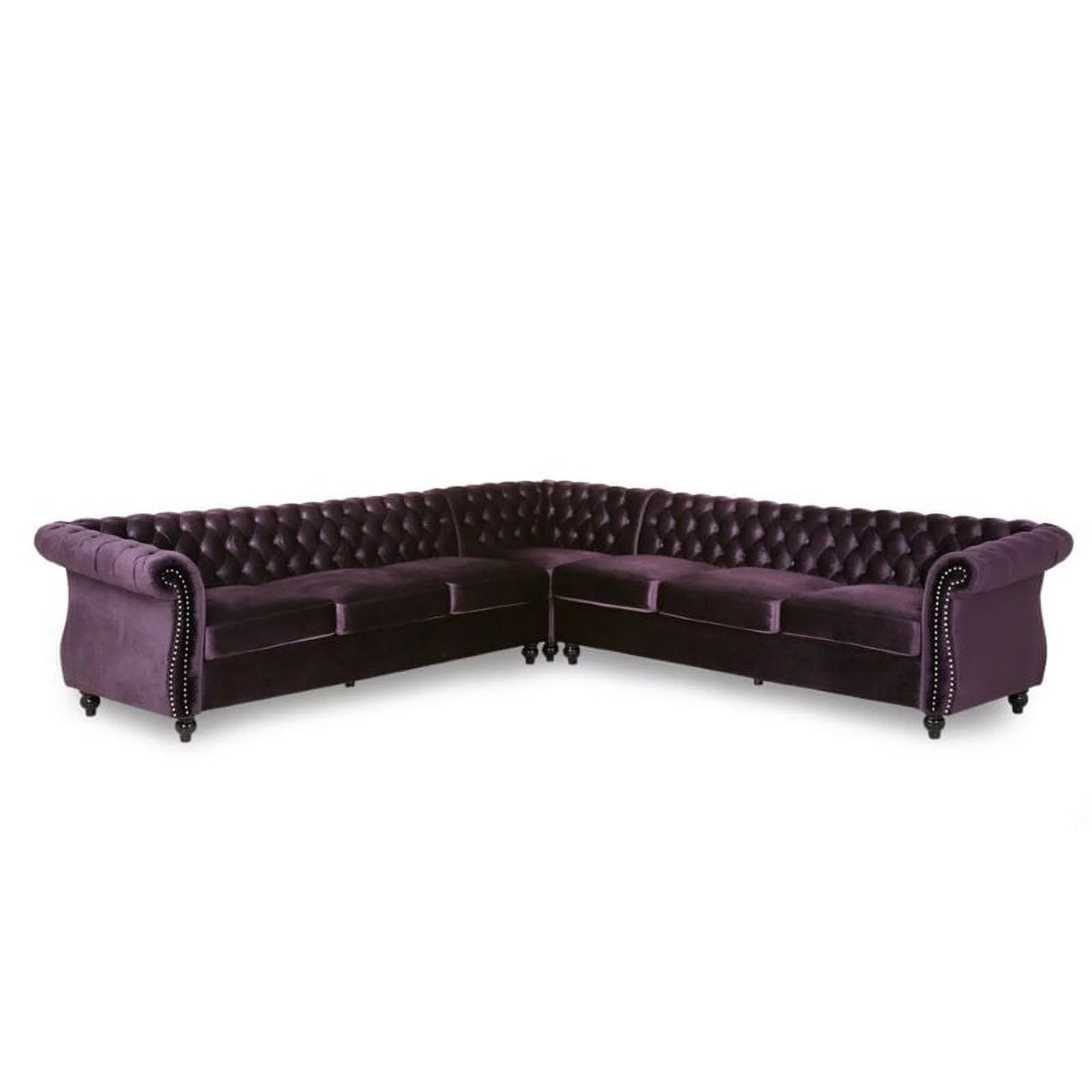 7 Seat Velvet Tufted Chesterfield Sectional V650952