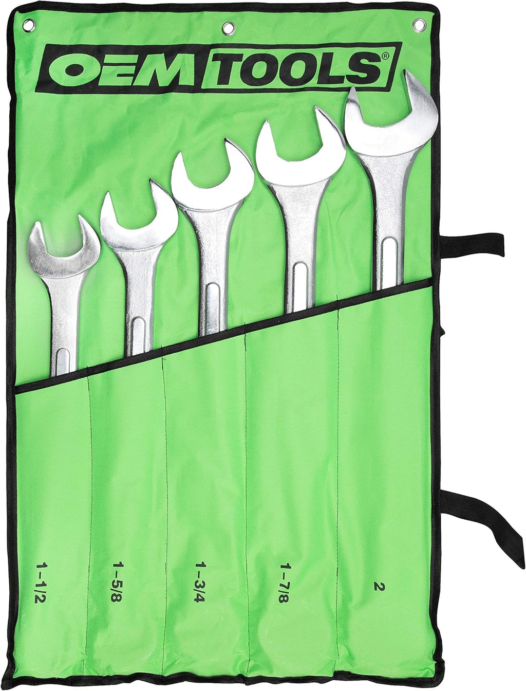 Jumbo Combination Wrench Set, SAE, 6 Piece, Green Canvas Tool Roll Included C7212