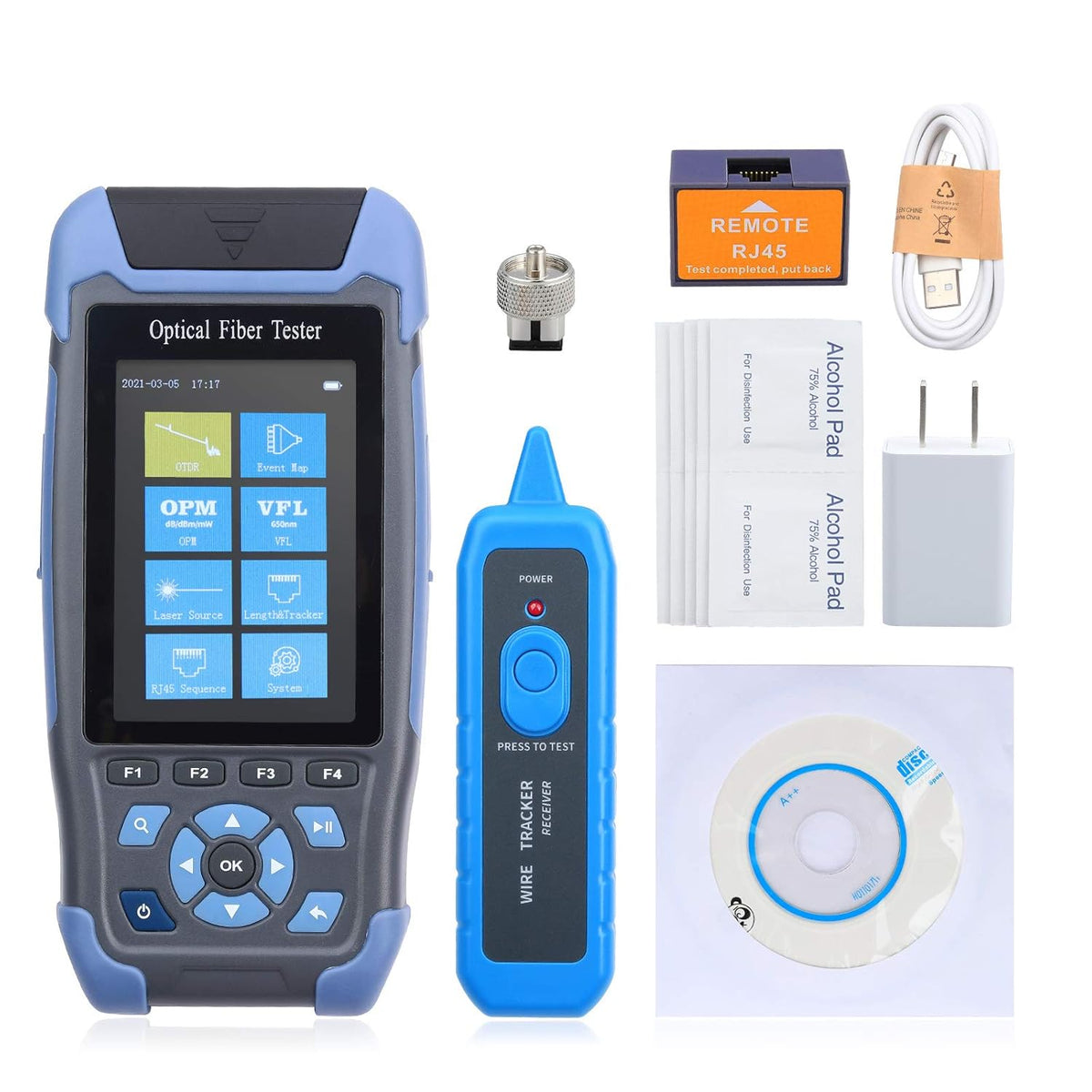 OTDR Fiber Optic Tester 1310/1550nm with OPM OLS RJ45 VFL Test T575811