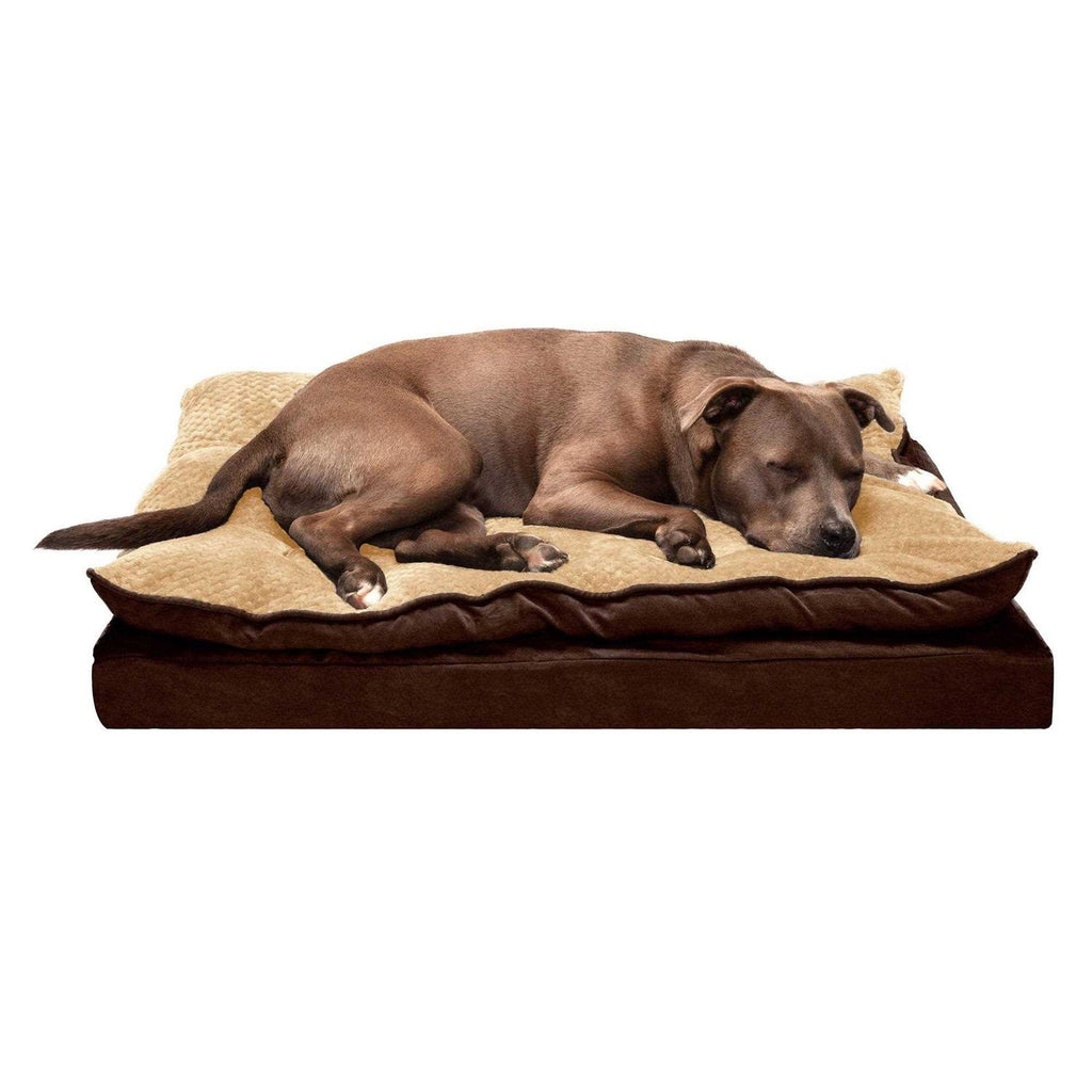 Mink Fur & Suede Pillow-Top Orthopedic Dog Bed O954900