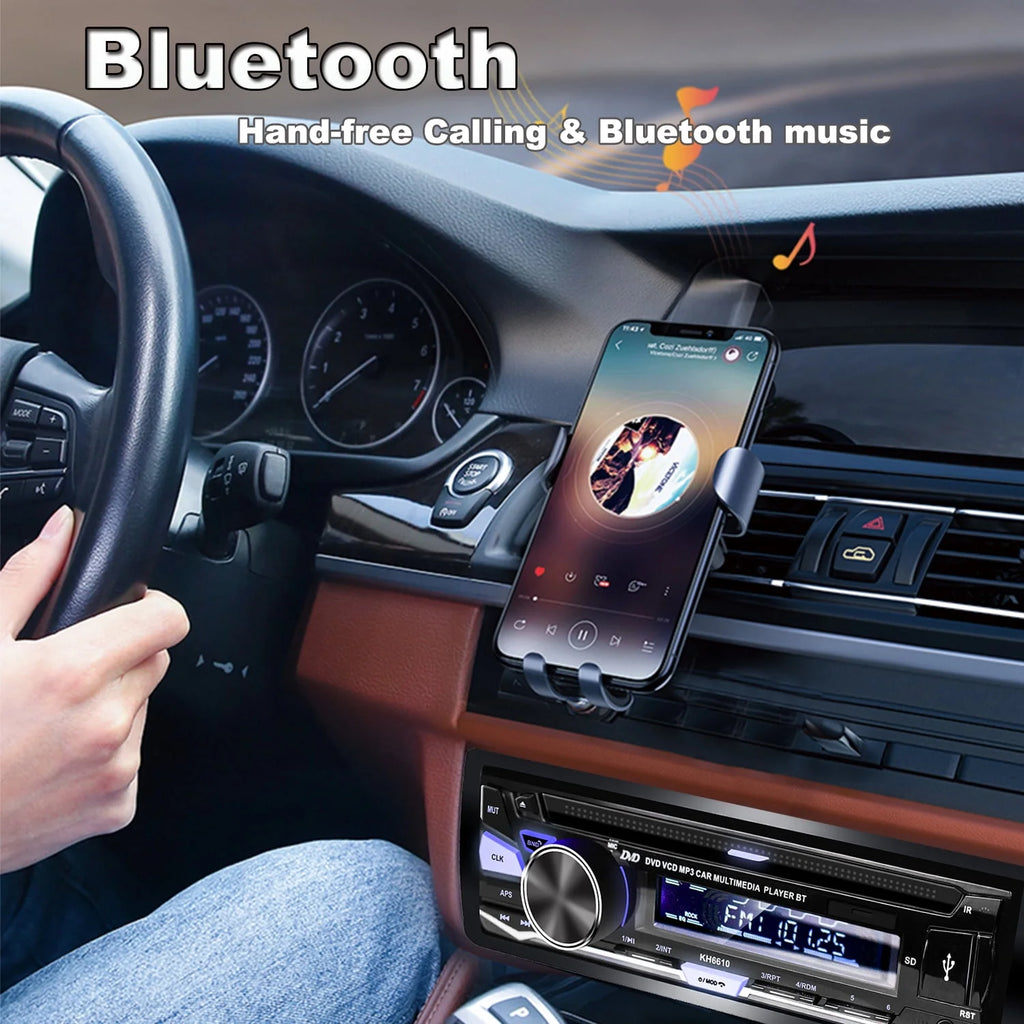 Single DIN Car Stereo with CD/DVD Player Bluetooth AM/FM Radio B4232
