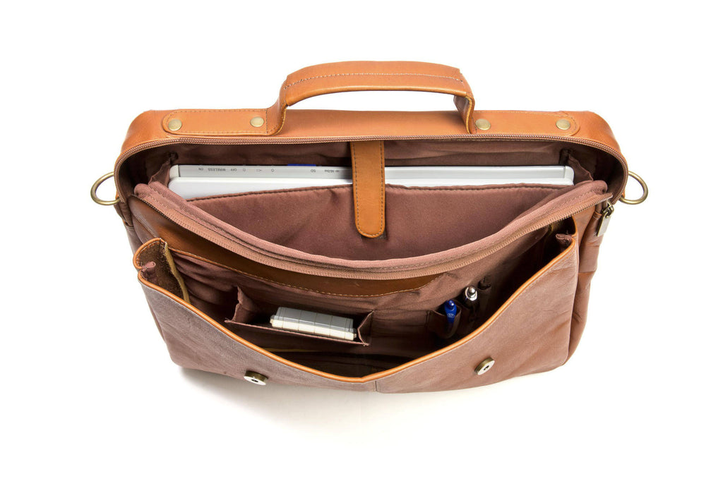 Leather Flap Over Computer Brief C757320