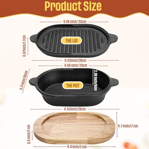 2 in 1 Pre Seasoned Cast Iron Bread Loaf Pan Set with Lid P421867