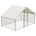 Large Metal Chicken Coop with Waterproof Cover, 9.8X6.5X6.5FT X240