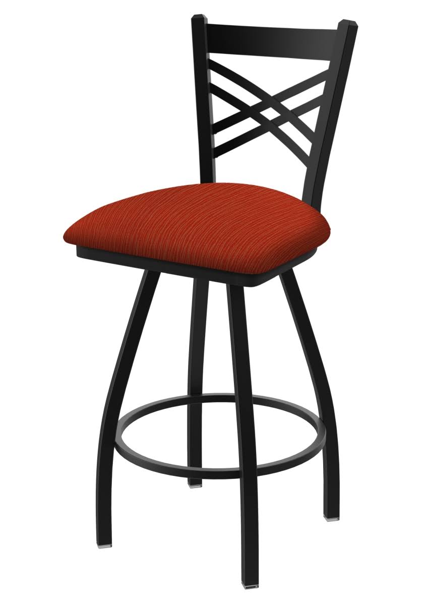 30 in. Swivel Bar Stool with Black Wrinkle Finish Q763
