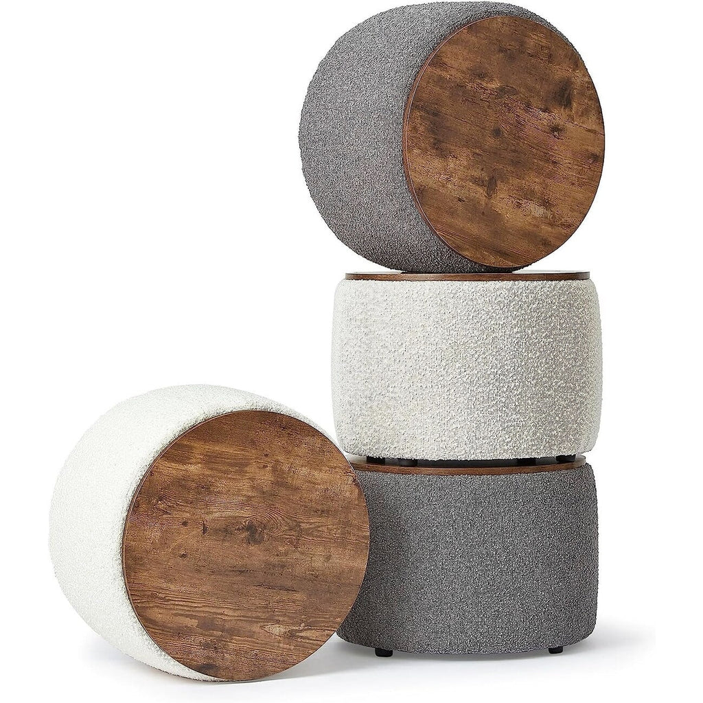 Storage Table Ottoman Gray White A30016