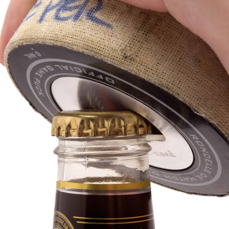 Game-Used Puck Bottle Opener C24460