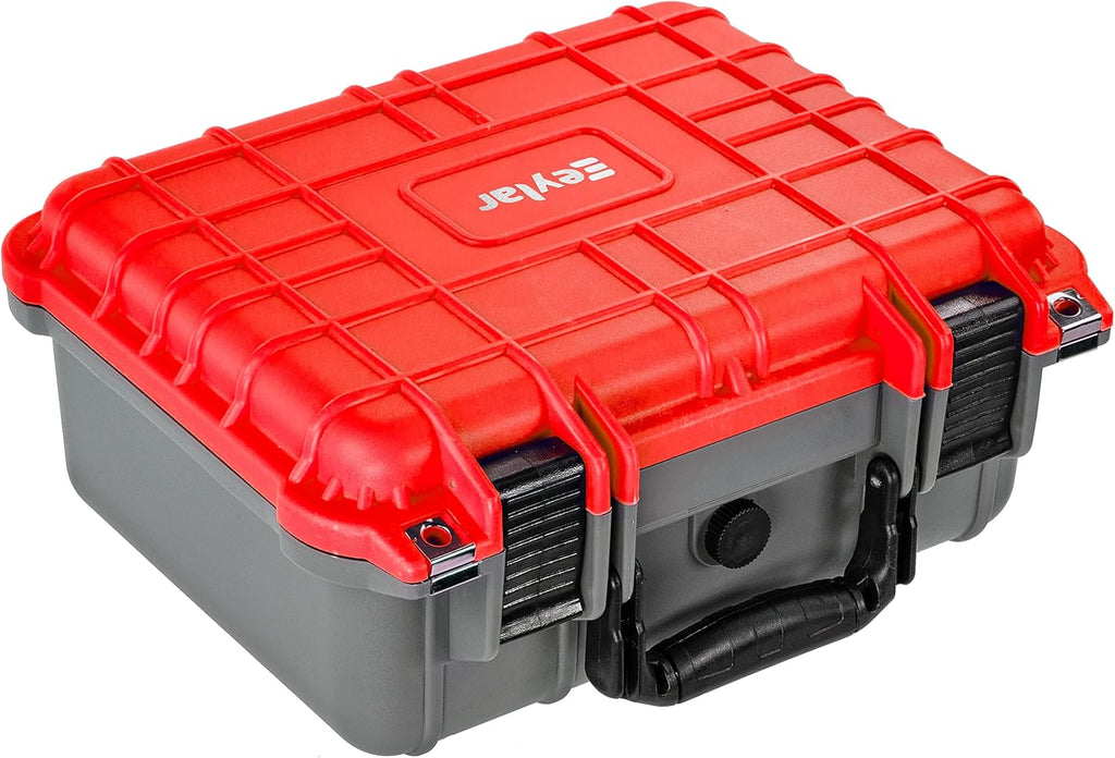 Dual Red Gray Waterproof Shockproof Camera Case Dry Box with Foam Pack of 2 U8001