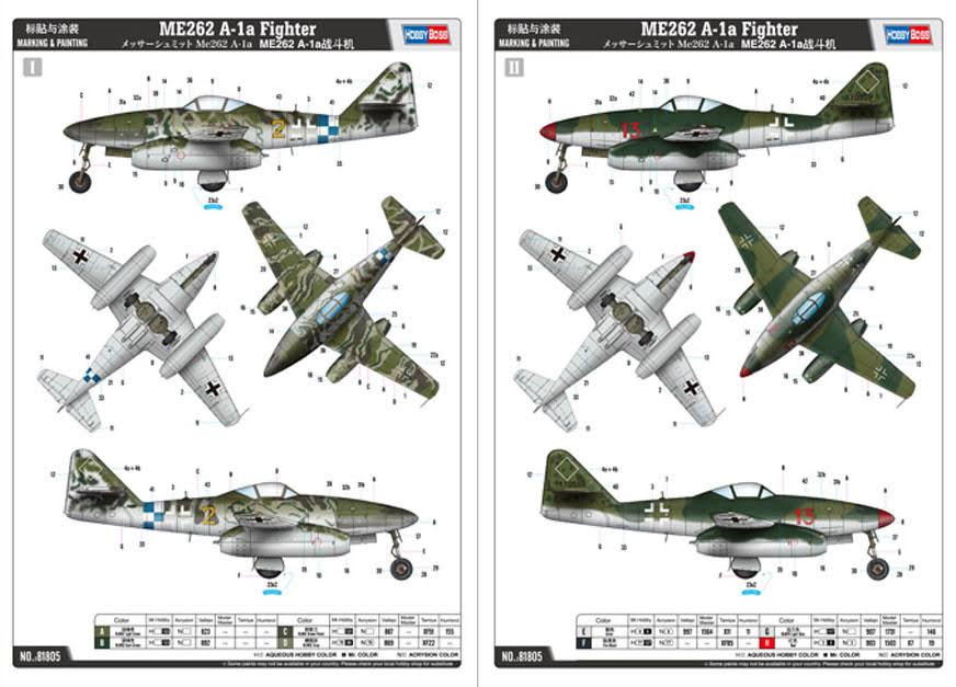 1/18 Scale Me262 A-1a Fighter Plane M70727