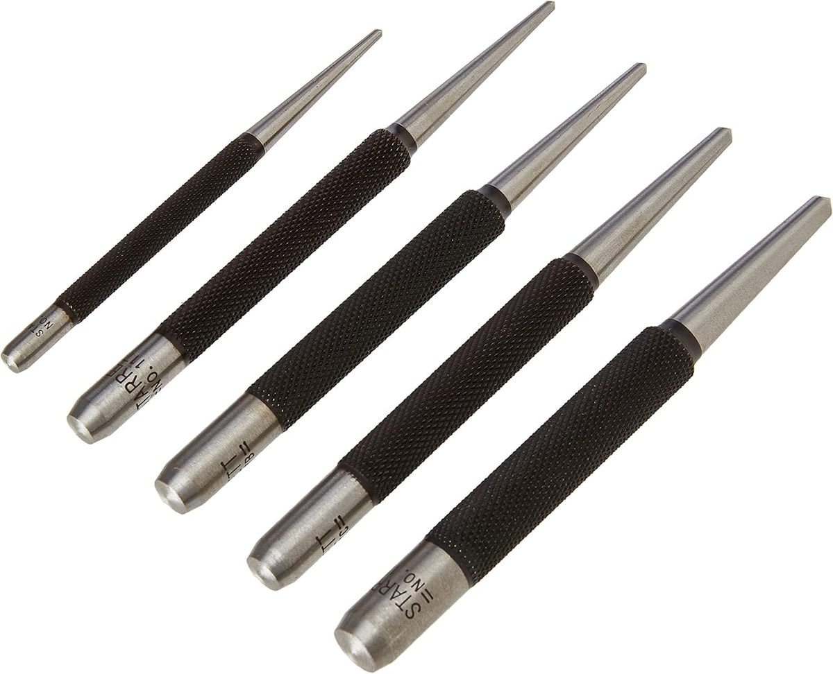 Center Punch Set, Set of 5, Hardened Tempered Steel P84566