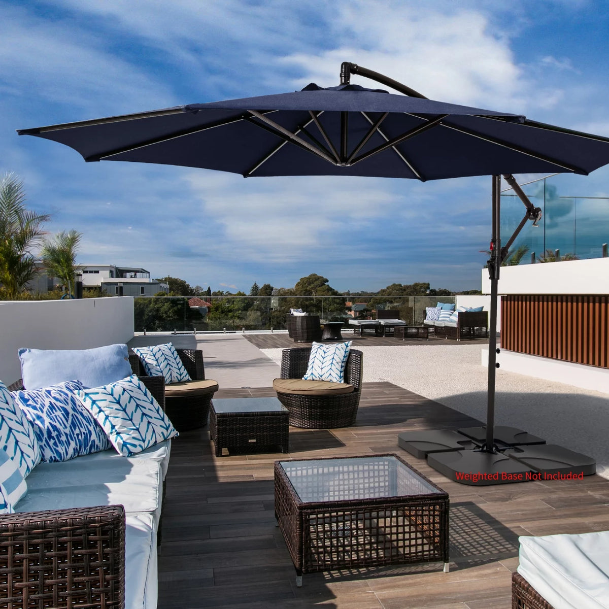 10' Outdoor Hanging Offset Cantilever Umbrella Q870
