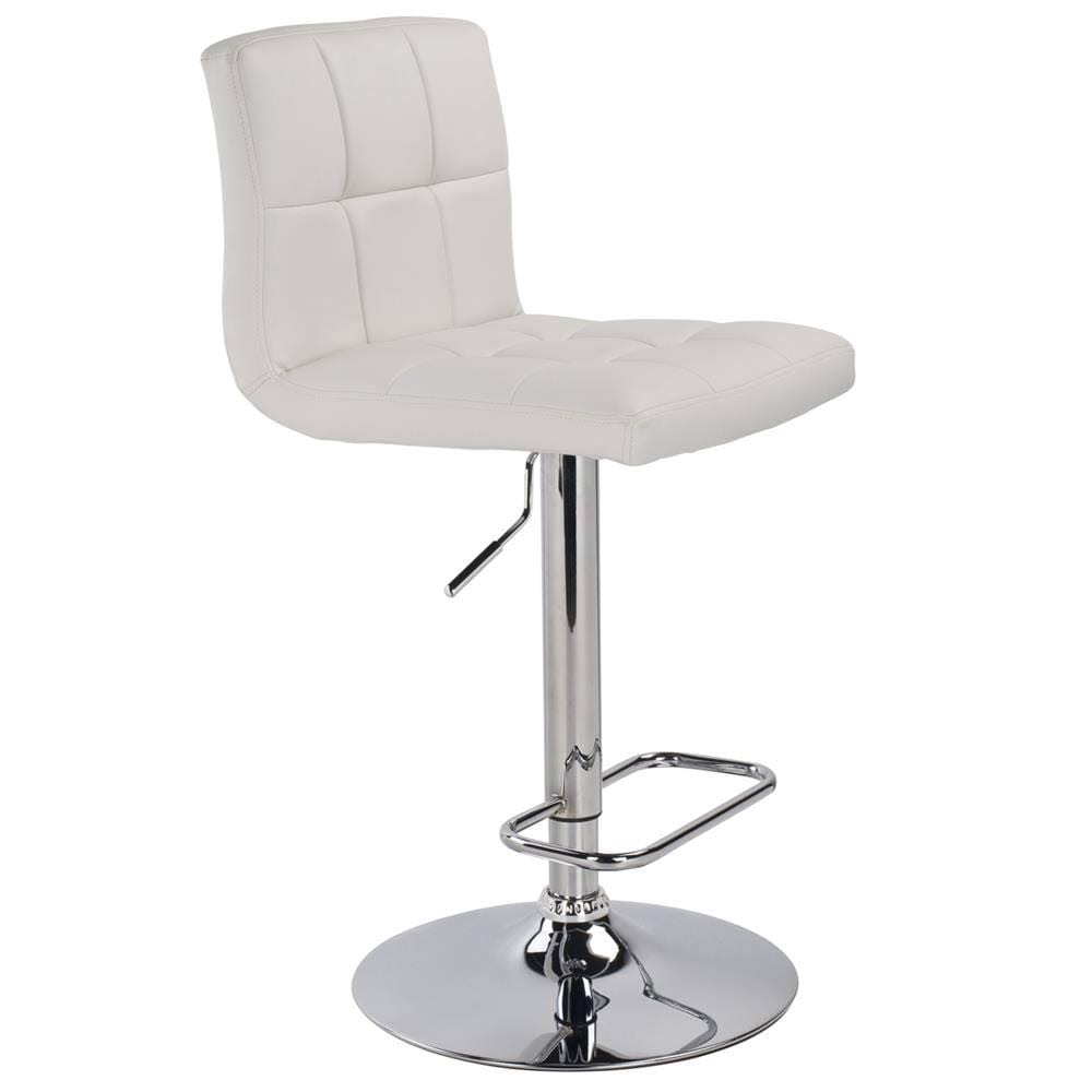 White Adjustable Height Swivel Bar Stool Set of 2 O770520