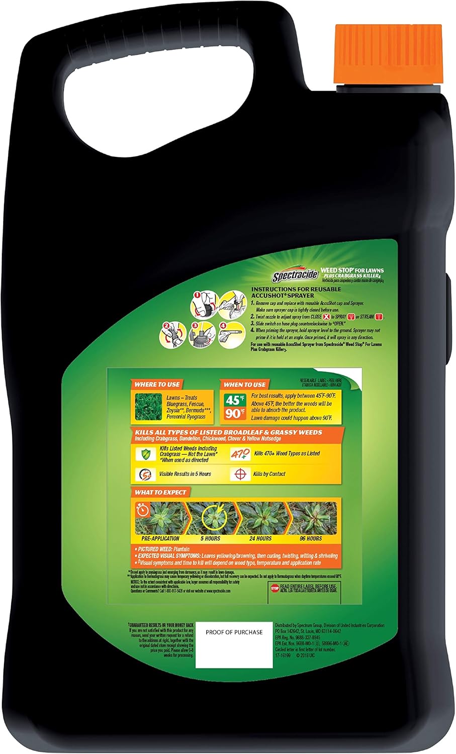 1.33 Gallon Weed Stop Plus Crabgrass Killer AccuShot Refill W223181