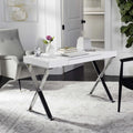White Modern Desk with Pull-Out Drawer F843379